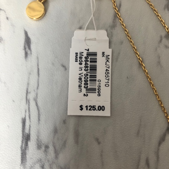 NWT Michael Kors Logo Crystal Necklace & Earrings - Picture 5 of 6